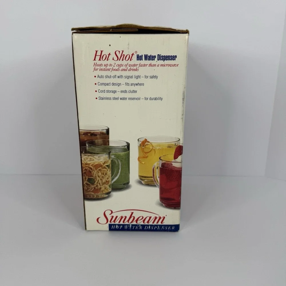 VTG Sunbeam Hot Shot Hot Water Dispenser 3211 White In Original Box Tested Works